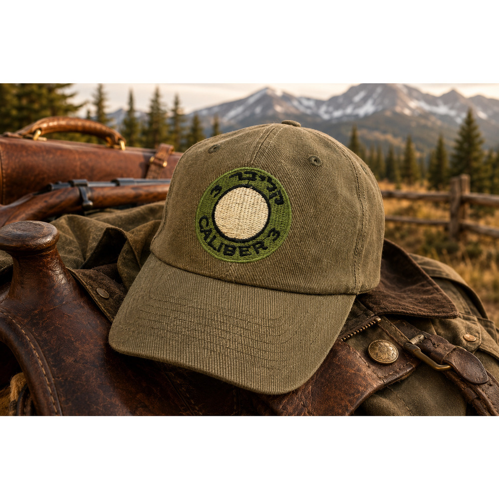 Vintage 1933 Caliber 3 Olive Canvas Strapback Dad Hat Hunting Outdoors